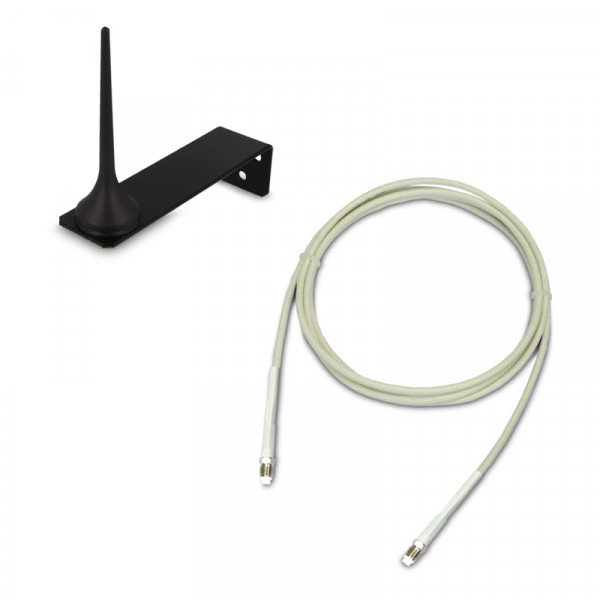 ELMO GSMEXA2 Antenna per MDGSME, ETRGSM, INT9200, NET832, NET9, PREGIO e PROXIMA con cavo da 2 m. Utilizzabile in abbinata con l’antenna fornita di serie, ne permette l'installazione a 2 m dalla centrale o interfaccia GSM per favorire una migliore copertura