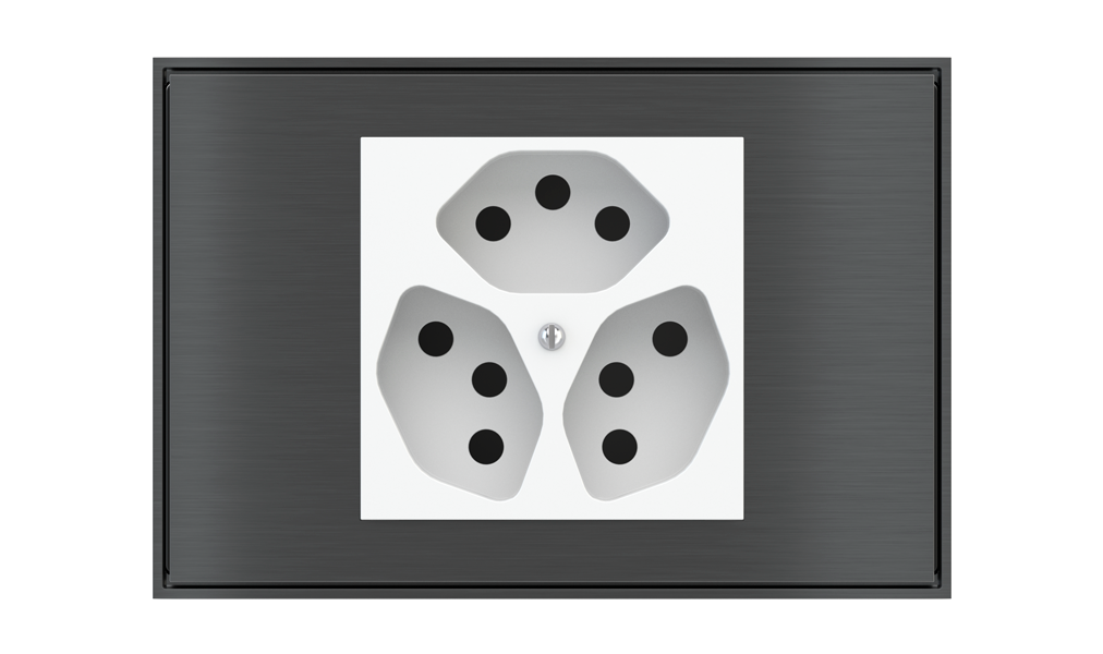 EKINEX Placche e cornici rettangolari per componenti di serie civile (modulo 60x60 mm)