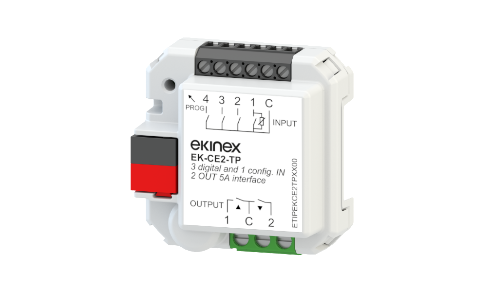 EKINEX Interfaccia universale CE2 (4 IN conf. / 2 OUT relè 5A)