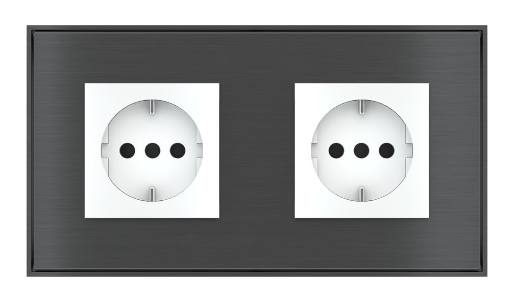 EKINEX Placche e cornici a 2 posti per componenti di serie civile (moduli 45x45 mm)