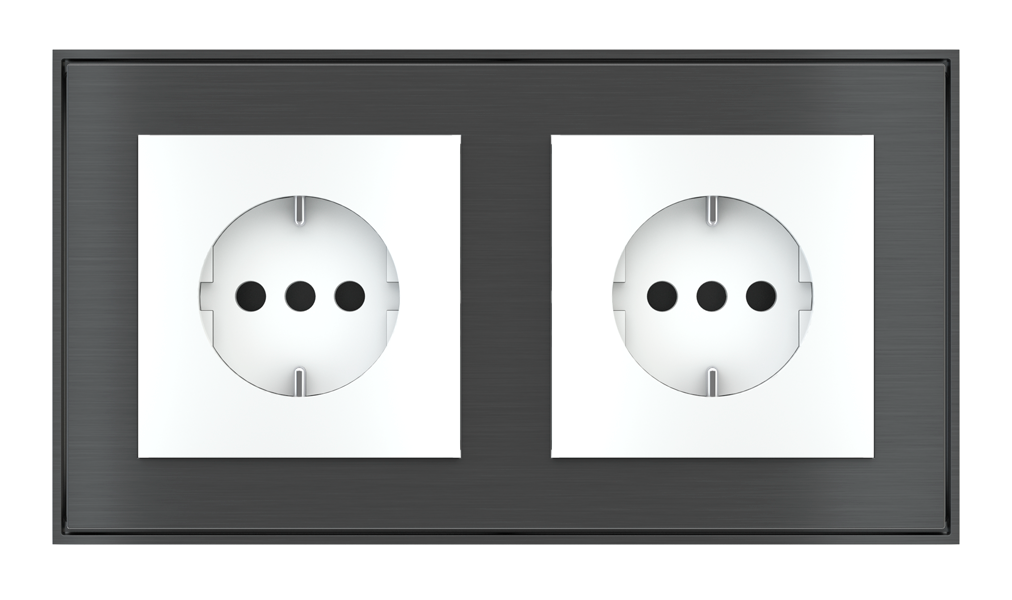 EKINEX Placche e cornici a 2 posti per componenti di serie civile (moduli 55x55 mm)