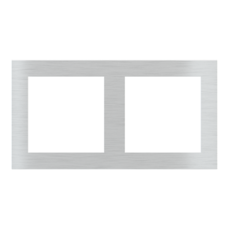 EKINEX EK-P2P-GBR Placca 71 (Form/Flank/NF) rettangolare (80x151) 2 finestre (55x55)+(55x55) Metallo Nichel