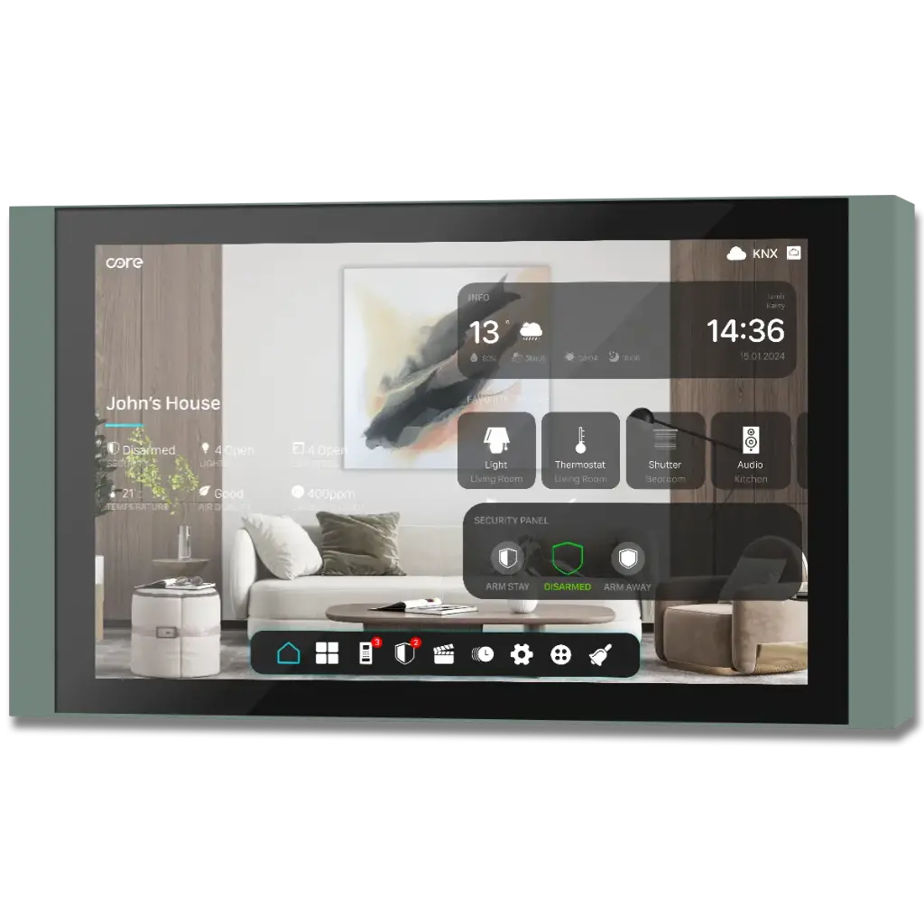 Core Eclipse Home Controller Touch Panels Versione 2.0 - 10''- Finitura in Alluminio Soft-touch