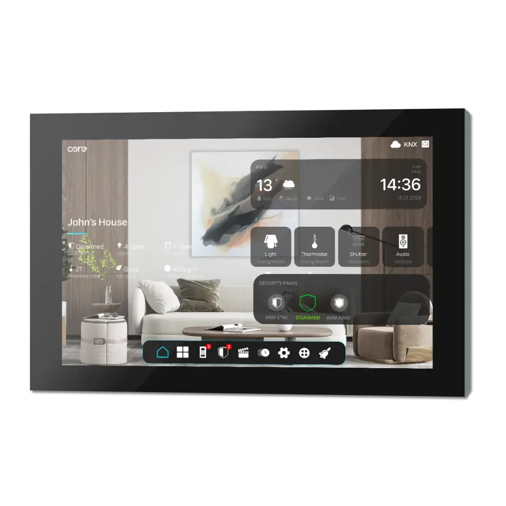 Core Surface Home Controller Touch Panels Versione 1.1  - 10''- Finitura in Alluminio Soft-touch