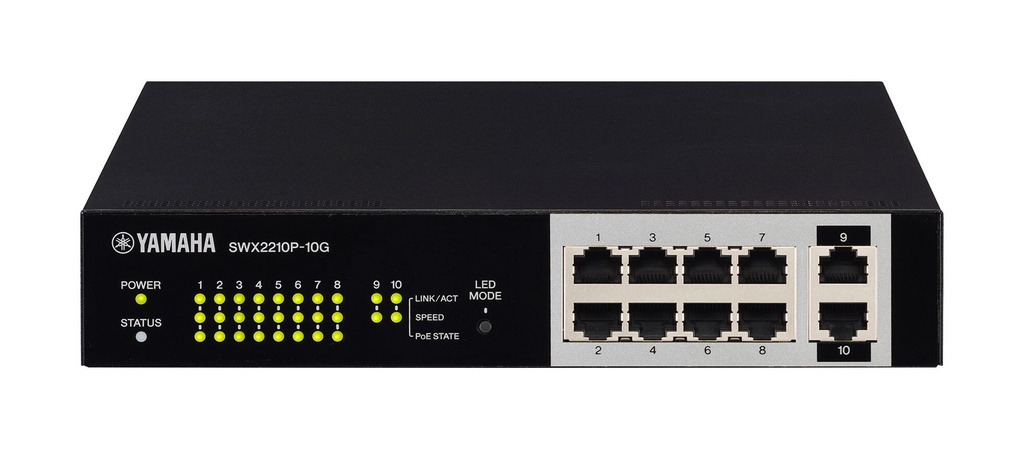 YAMAHA SWX2210P10G Switch managed L2, 10 porte di cui 8 PoE+
