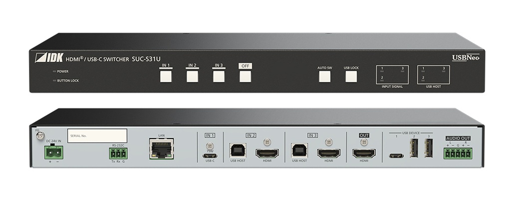 IDKAV IDK SUC-S31U Switcher 3x1 4K, 1In USB-C, 2In HDMI, 1Out HDMI