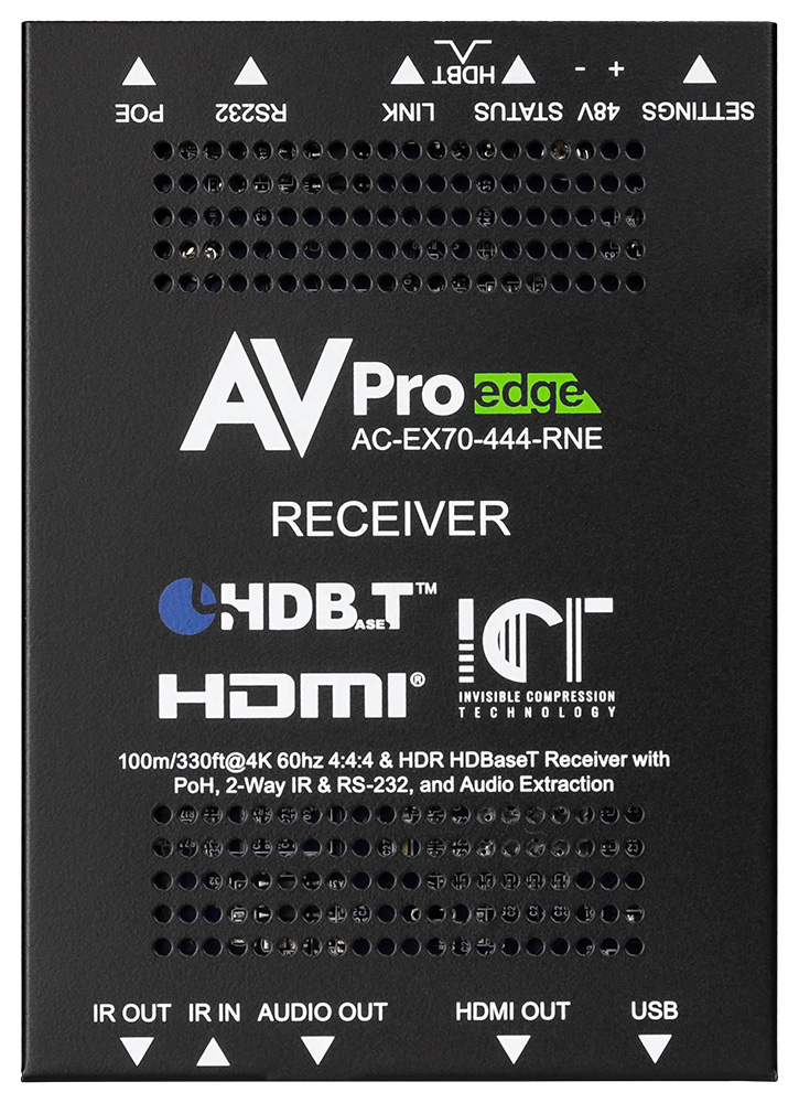 AVPro Edge AC-EX70-444-RNE-P Ricevitore HDBaseT 70 m con alimentazione esterna