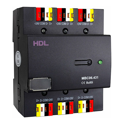 HDL MBC06.431 Hub barra DIN Buspro a 6 linee per connessioni multiple