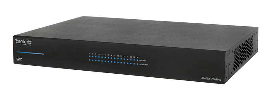 Araknis AN-110-SW-R-16 Unmanaged+ switch 16 porte posteriori