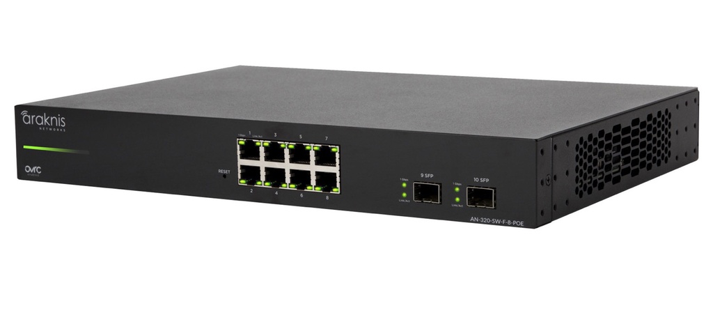 Araknis AN-320-SW-F-8-POE Managed Switch 8 porte PoE Anteriori
