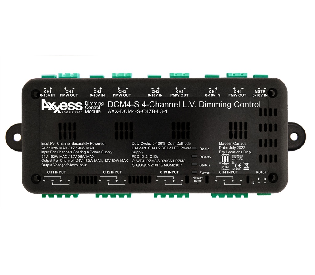 CONTROL4 AXX-DCM4-S-C4ZB-L3-1 Dimmer Low Voltage ZigBee 4ch