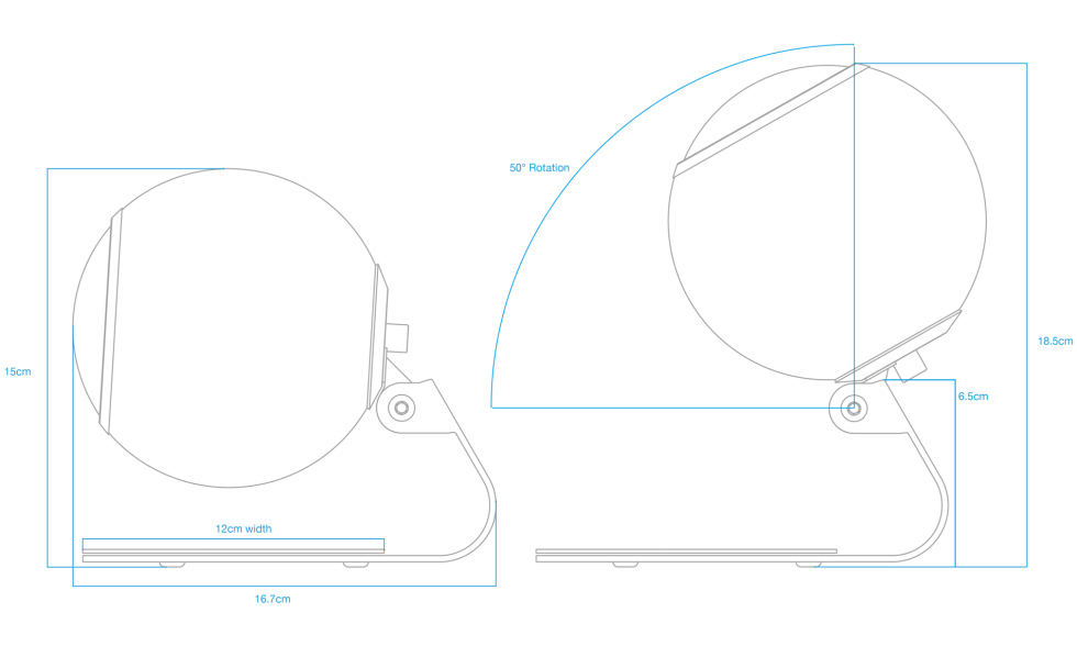 GALLO ACOUSTICS GATSCMB Staffe tavolo/soffitto per A'Diva nere