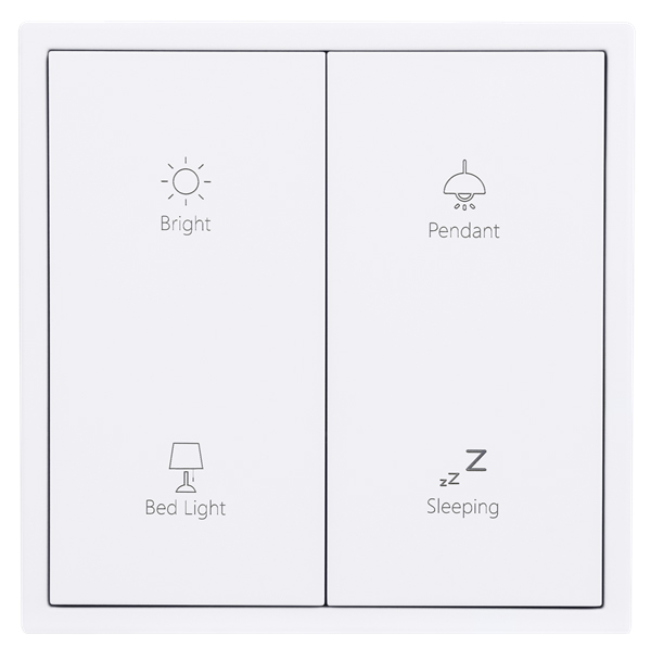 HDL M/PT2RB.1-IW Smart Panel 2 pulsanti serie Tile, bianco, metallo