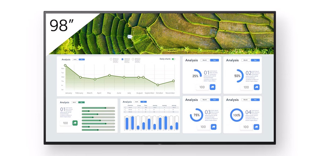 SONY FW-98BZ30L Monitor D-LED 98", 3840x2160, 440 cd/mq