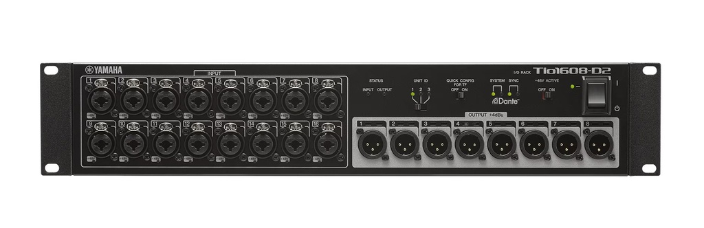 YAMAHA TIO1608-D2 StageBox Dante 16 In e 8 Out, campionamento fino a 96 kHz