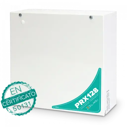 [PRX128] ELMO PRX128 Centrale ibrida cablata/wireless a 128 ingressi con interfaccia LAN integrata e 2 linee seriali RS-485 indipendenti