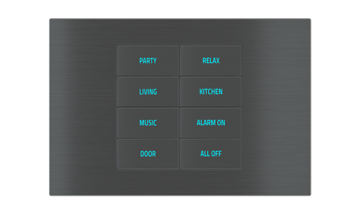 [244EK-E2E-TP-8] EKINEX Pulsante 8 tasti con testi/simboli retroilluminati e sensore di prossimità per scatola rettangolare