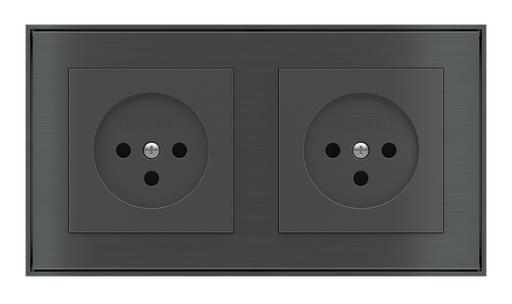 [586EK-PWS-IL | EK-PWS-IL] EKINEX Presa elettrica per placca a 2 posti (moduli 55x55 mm) - IL