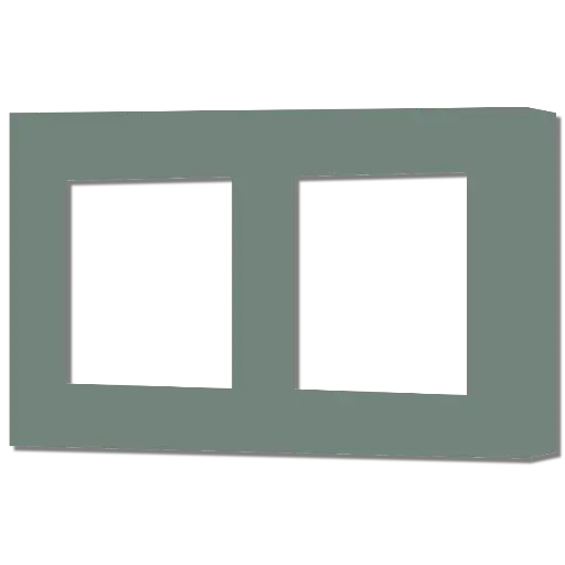 [CR-SC-45-2G-ST] Core Placche per prese finestra doppia 45 x 45 mm Interasse 71 mm   Completa di telaio - Finitura in Alluminio Soft-touch