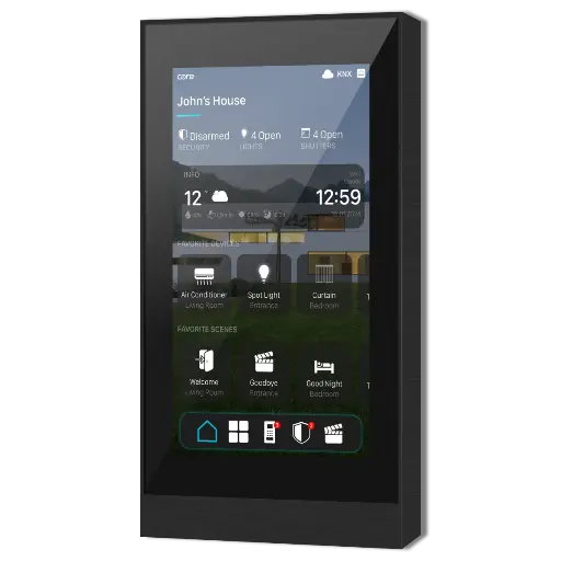 Core Eclipse Home Controller Touch Panels Versione 2.0  - 5''- Finitura in alluminio spazzolato 