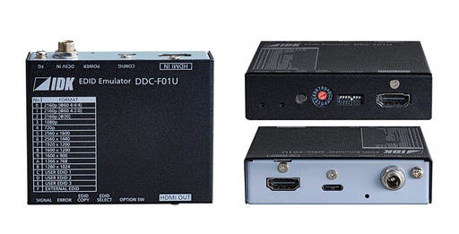 [TGES002334] IDKAV IDK DDC-F01U Emulatore EDID e EQ per segnali HDMI 4K@60 HDCP2.2