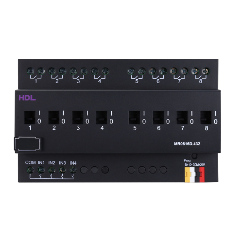 [THOM004074] HDL MR0816D.432 Attuatore barra DIN 8CH 16A con 4 input
