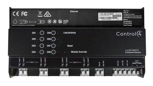 [THOM001733] CONTROL4 C4-DIN-8APD-E Modulo 8 dimmer a controllo di fase su barra DIN