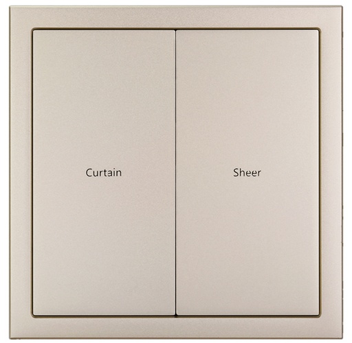 [THOM002643] HDL M/PT2RA.1-CG Tastiera Tile 2 puls. singolo met champagne-gold