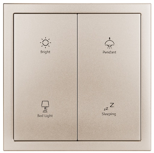 [THOM002647] HDL M/PT2RB.1-CG Smart Panel 2 pulsanti serie Tile, oro, metallo