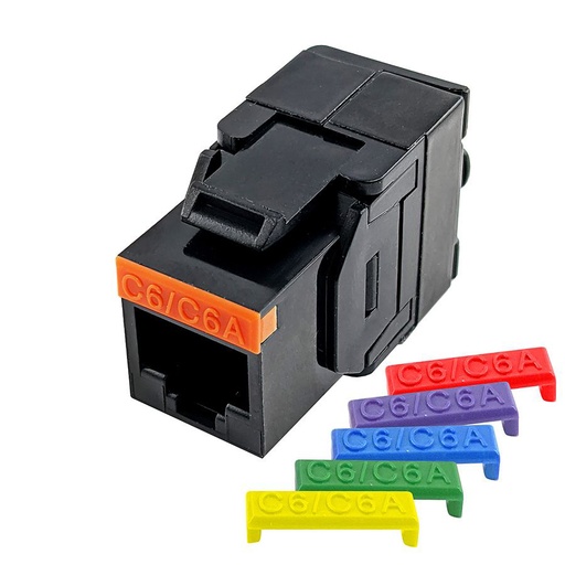 [TGES002044] INVIDEO CAVI SCP KJ180U-CAT6/6A-BK Keystone RJ45 non schermato a crimpare toolless